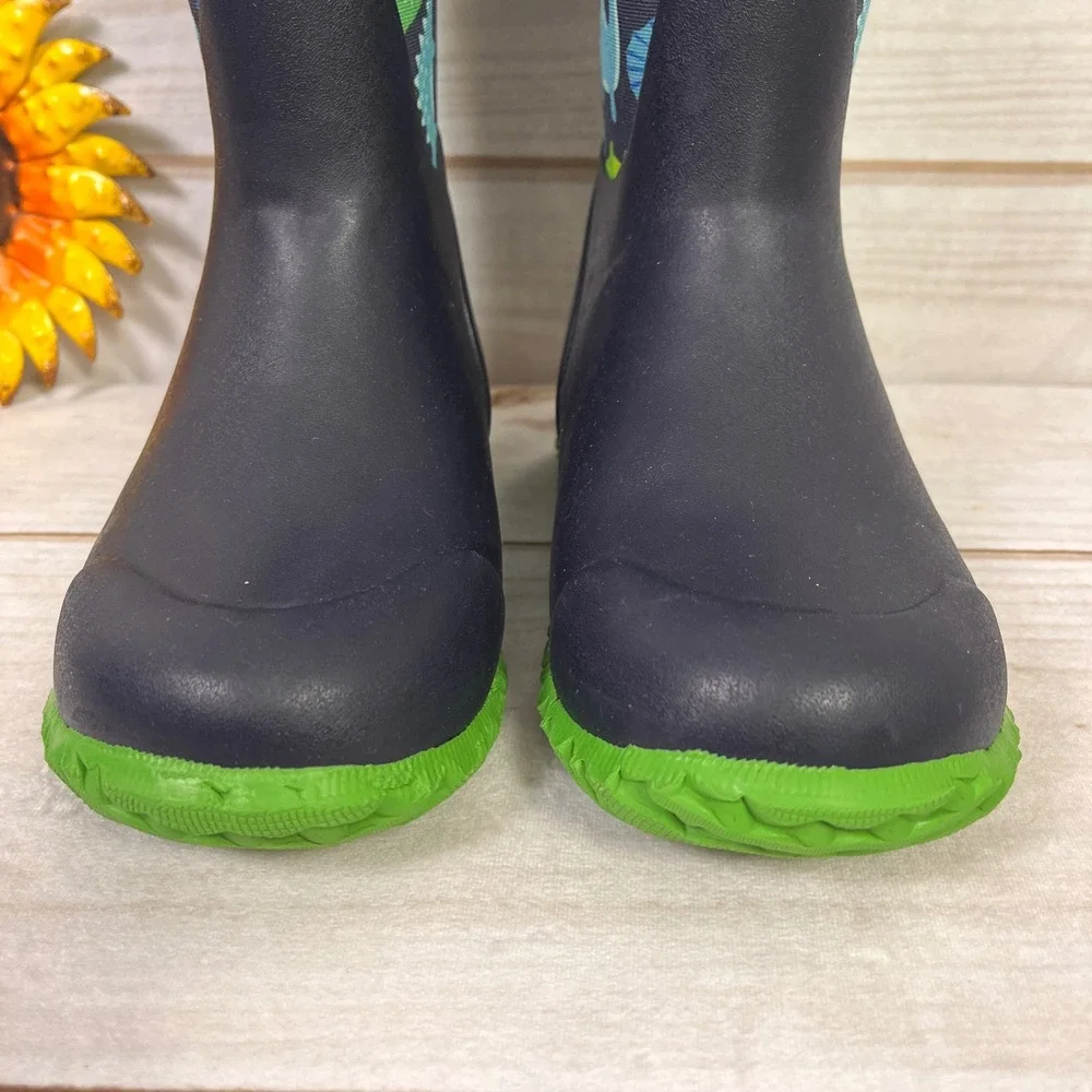 Bogs Durham Dinosaur Waterproof Winter Boots Youth Size 1 Navy Blue Green